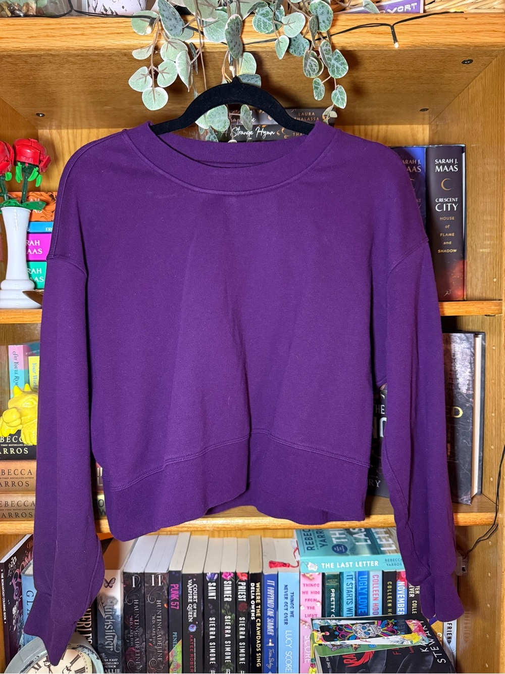 lululemon Purple Cropped Crew Sweatshirt
